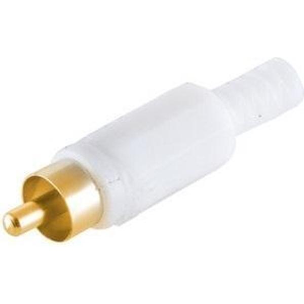 S-Impuls Tulp (m) audio/video connector - verguld - plastic / wit