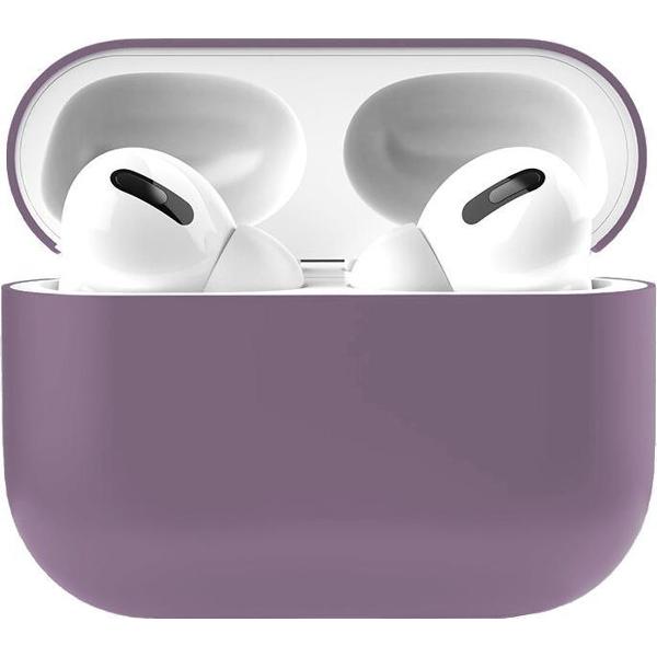 Apple Airpods Pro Siliconen - Case - Cover - Hoesje - Geschikt voor Apple Airpods Pro - Paars