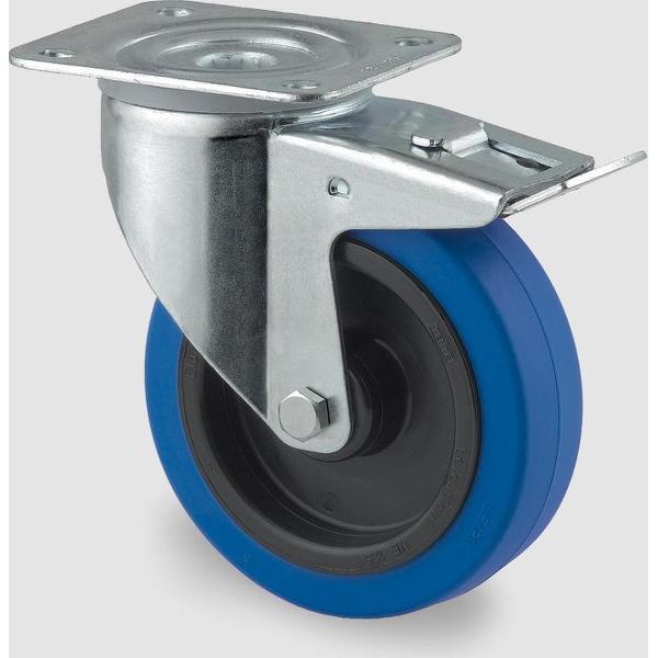 Zwenkwiel met dubbele rem 3477UFR100P62 Blue