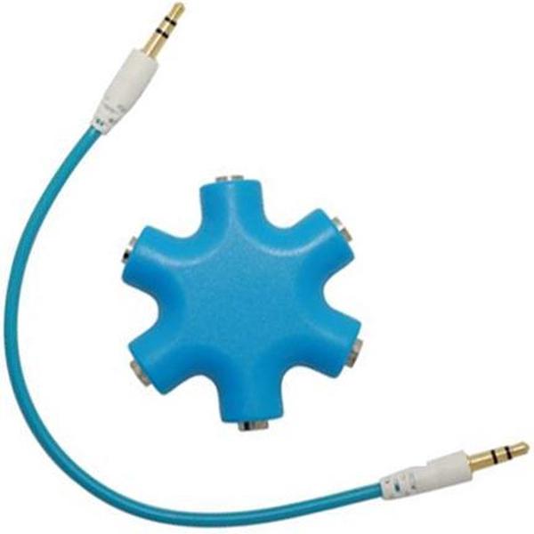 Audio splitter - koptelefoon splitter - aux splitter - Muziek delen - 3.5mm - Blauw