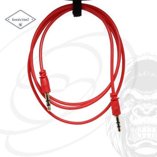 GoodvibeZ Audio Kabel 3.5mm Jack 1M male to male | Quality Cable | voor Auto Mobiel MP3-Speler Koptelefoon Speaker Mixer Headset | Rood