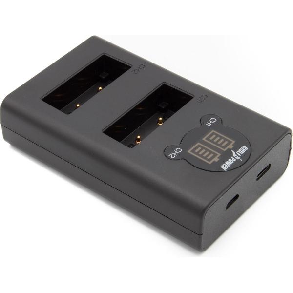 ChiliPower Olympus BLS-5 dubbellader voor 2 camera accu's (tegelijk)