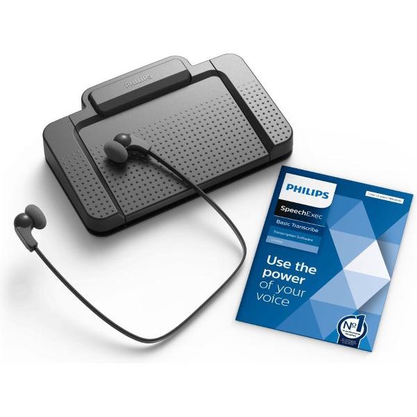 Philips SpeechExec Transcriptieset LFH7177/06, USB voetschakelaar, Stereo headset, SpeechExec Basic-transcriptiesoftware (abonnement voor 2 jaar inbegrepen)
