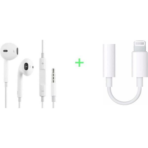 Apple Headset oortjes In-Ear 3.5 mm Jack +Aux 3.5 mm naar Lightning adapter voor Iphone Apple Tablet muziek audio luisteren