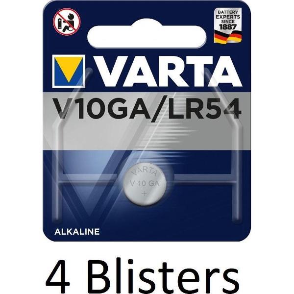 4 Stuk (4 Blisters a 1 st) Varta V10GA Wegwerpbatterij LR54 Alkaline