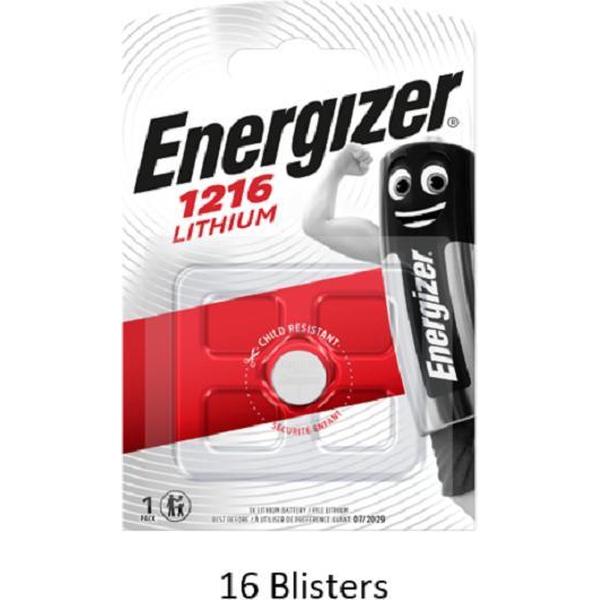 16 stuks (16 blisters a 1 stuk) Energizer Lithium CR1216 3V