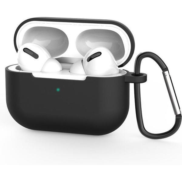 Siliconen Case Apple AirPods Pro zwart - AirPods hoesje zwart met Haak