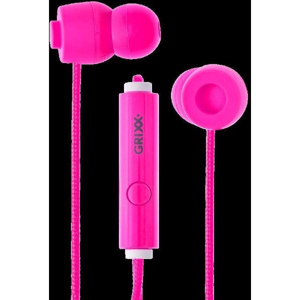 Grixx Optimum In-Ear oordopjes - 10mm Driver - Microfoon - Roze