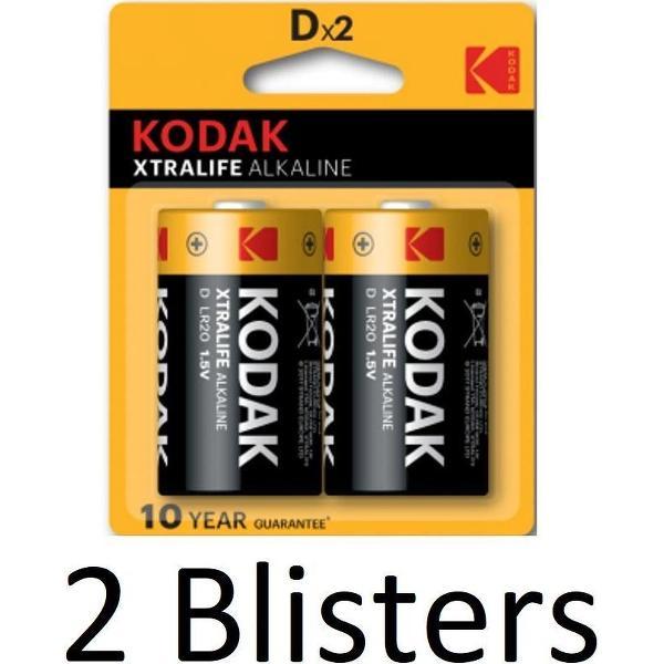 4 Stuks (2 Blisters a 2 st) Kodak XTRALIFE alkaline D