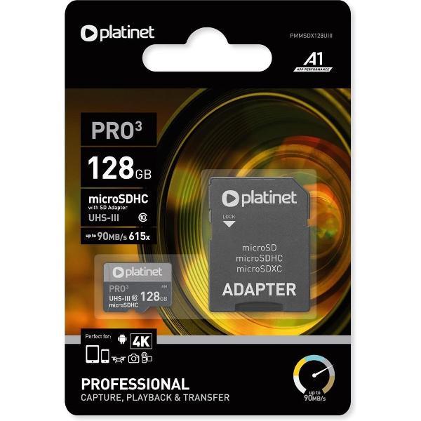 Platinet MicroSDHC Kaart inclusief Adapter - Class10 - 128GB