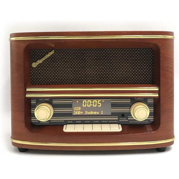 Roadstar HRA-1500 DAB+ Radio, Retro Radio met FM, DAB+ en AUX-in - Hout