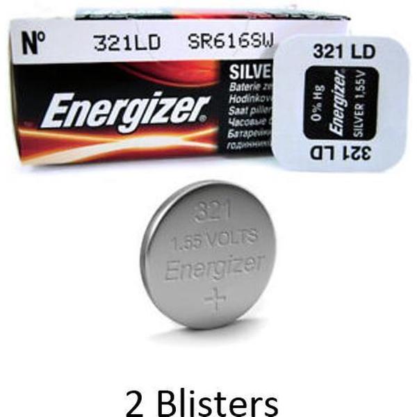 2 stuks (2 blisters a 1 stuk) Energizer Zilver Oxide Knoopcel 321 1.55V