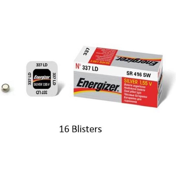 16 stuks (16 blisters a 1 stuk) Energizer Zilver Oxide Knoopcel 337 LD 1.55V