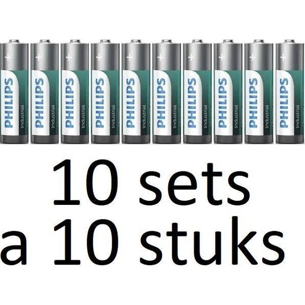100 Stuks (10 Doosjes a 10 st) Philips Industrial AA / LR6