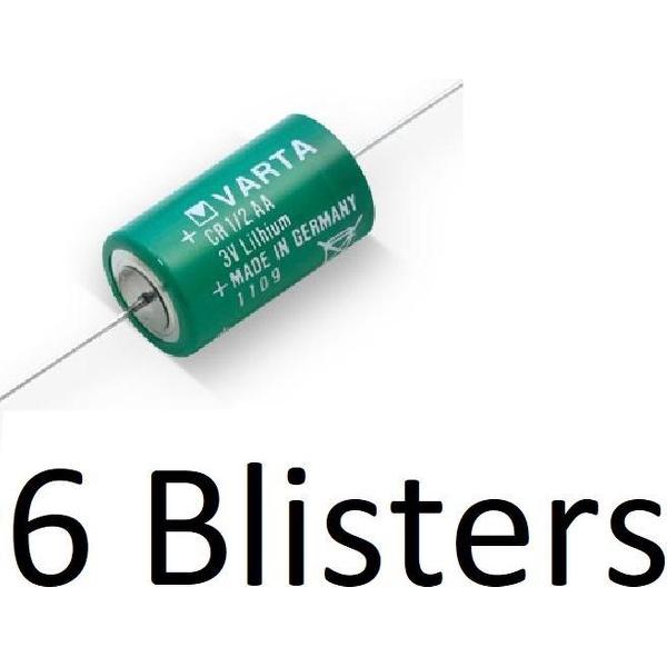 6 Stuks (6 Blisters a 1 st) Varta lithium 1/2 AA 3v axiaal