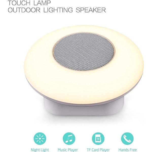 Platte Draadloze draagbare luidspreker met Bluetooth, met kleurrijke Smart Touch dimbare lichtverandering / nachtlampje Handsfree luidspreker, …