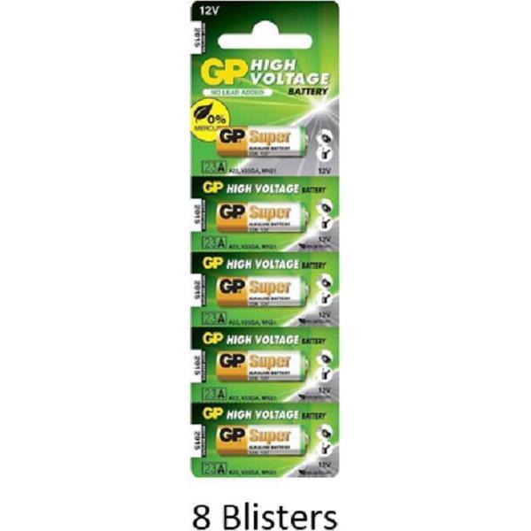 40 stuks (8 blisters a 5 stuks) GP Alkaline 23AE C5 / 12V