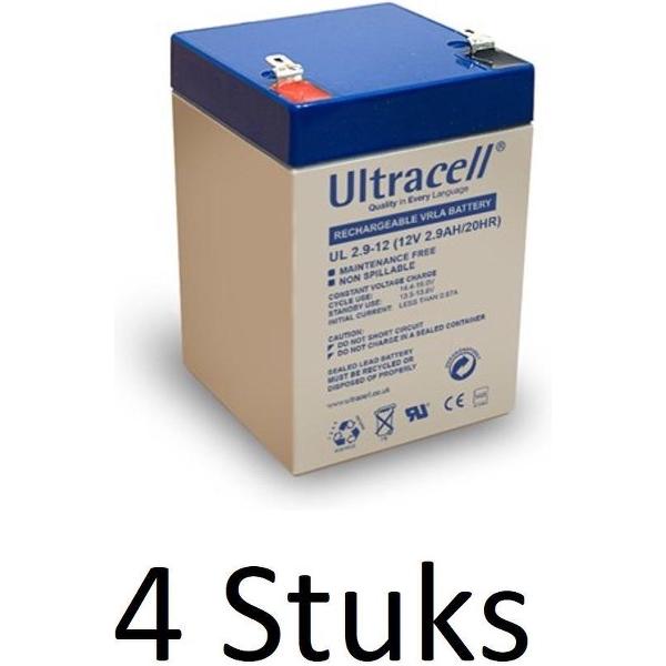 4 Stuks Ultracell Loodaccu UL 12v 3400mAh