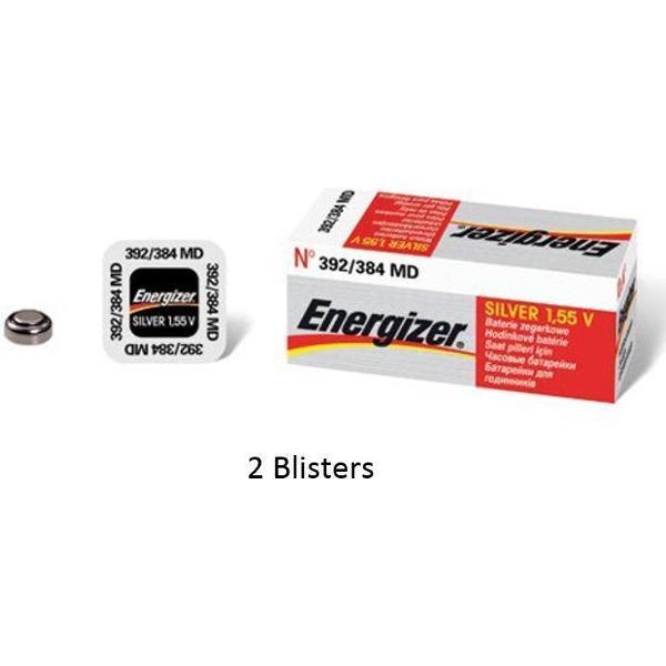 2 stuks (2 blisters a 1 stuk) Energizer 384/392 knoopcel Zilver-oxide (S) 1,55 V horloge batterij