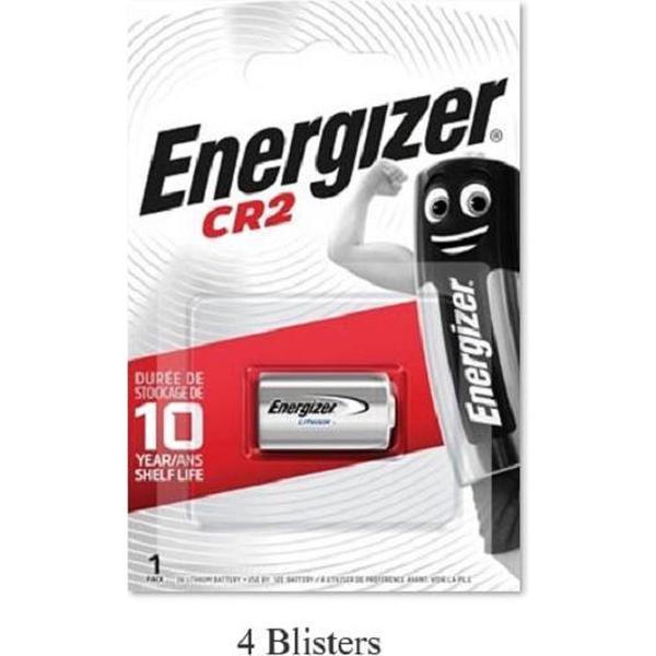 4 stuks (4 blisters a 1 stuk) Energizer CR2 Lithium batterij ENCR2P1/1000mAh