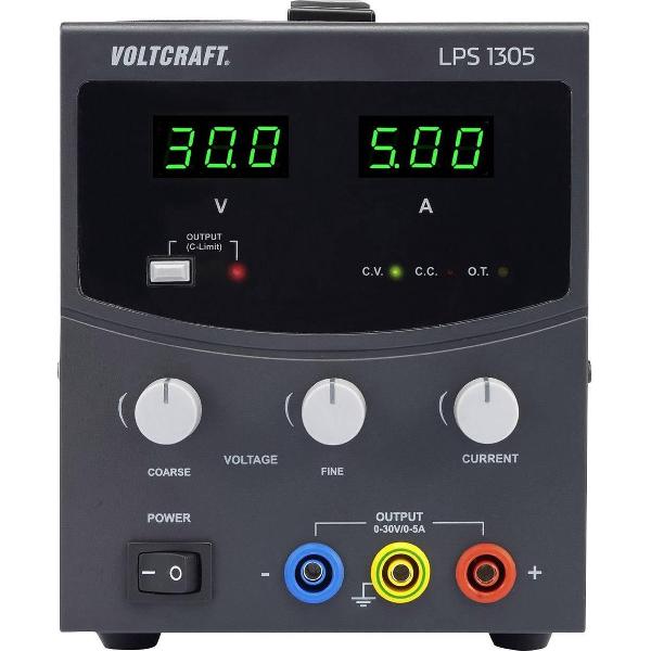 VOLTCRAFT LPS1305 Labvoeding, regelbaar 0 - 30 V/DC 0 - 5 A 150 W Aantal uitgangen 1 x