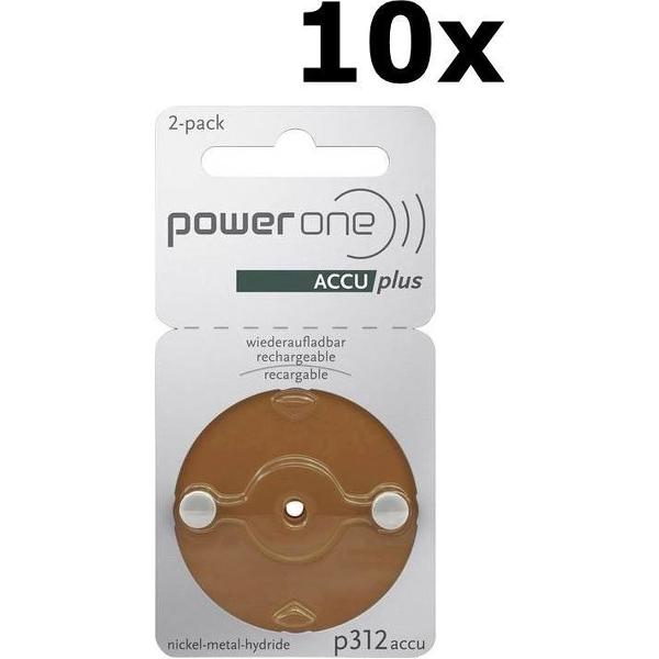 PowerOne van Varta P312 / PR41 1.2V 23 mAh Ni-MH Gehoorapparaat - kwikvrij batterijen (10 x Blister)