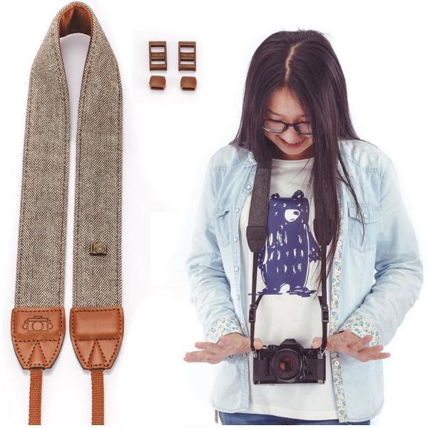 Cabantis Vintage Camera Strap|Camera Strap|Camera Riem|Bruin|Grijs