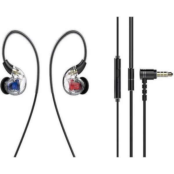 UiiSii CM8 - Professionele Hi Res in ear Oordopjes - Oortjes met draad en microfoon - Dual BA drivers + dynamic driver