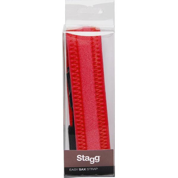 Stagg Saxofoonkoord Easy Sax Strap (rood)