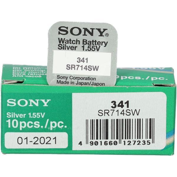 10 Stuks - Sony SR714SW (341) Zilveroxide horloge knoopcel batterij