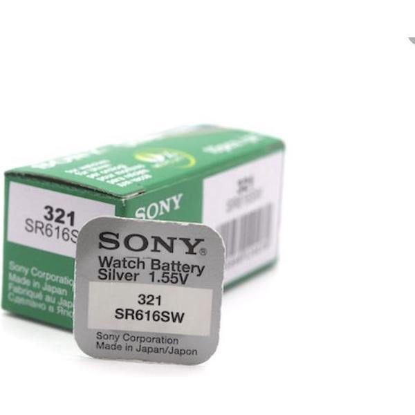 10 Stuks - Sony SR616SW (321) SR65 Zilveroxide horloge knoopcel batterij