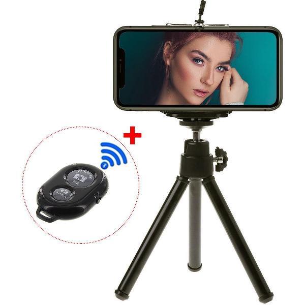QY Mini Statief voor Smartphone GoPro en SLR-camera - Tripod met Telefoonhouder en Remote Shutter