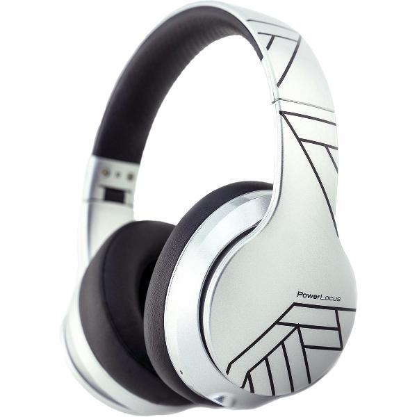 PowerLocus P6 Draadloze Over-Ear Koptelefoon Inklapbaar - Bluetooth Hoofdtelefoon - Met microfoon - Zilver PL Lines Collection