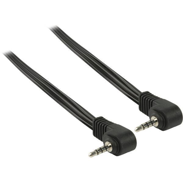 Nedis 3,5mm Jack 4-polig audio/video kabel - haaks / zwart - 1 meter