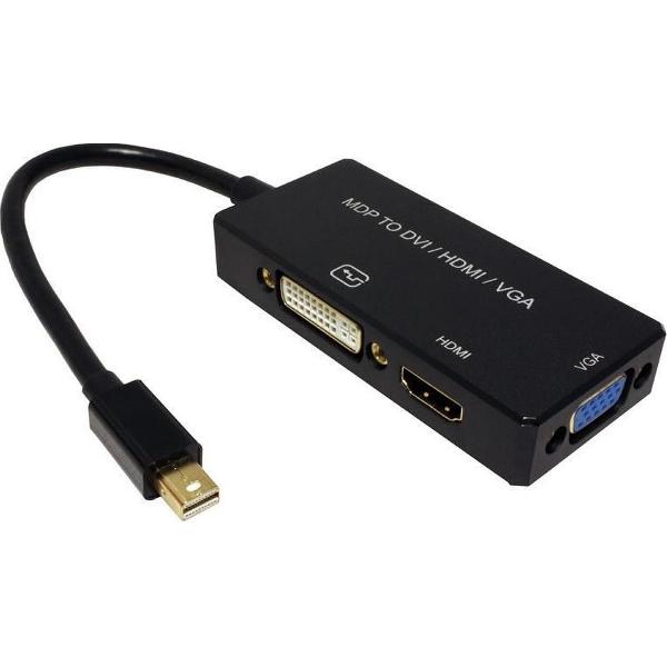 Value 12993154 video kabel adapter 0,1 m Mini DisplayPort DisplayPort + DVI + HDMI Zwart
