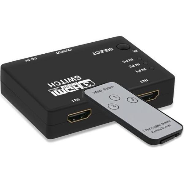 Coretek HDMI schakelaar 3 naar 1 / met afstandsbediening - versie 1.3 (Full HD 1080p)