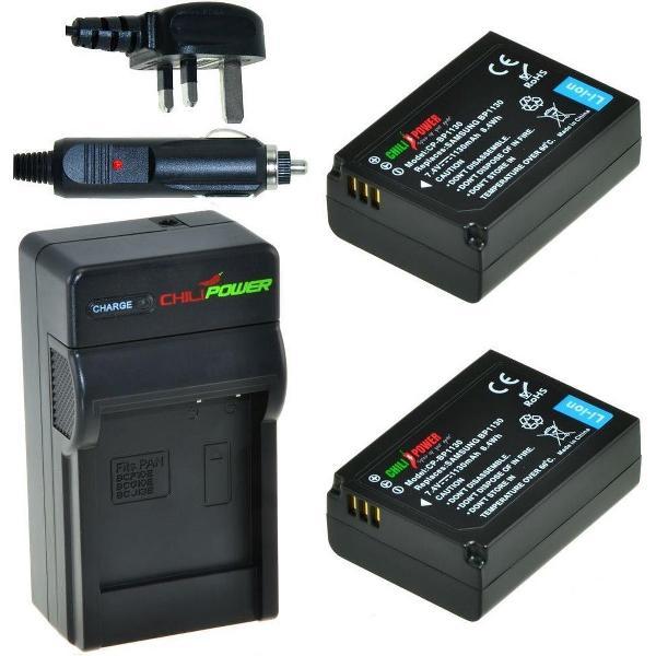 ChiliPower 2 x BP1030 accu's voor Samsung - Charger Kit + car-charger - UK versie
