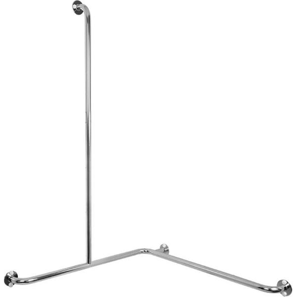 Badkamer glijstang/hoekhandgreep 4 flenzen 110x75x75 RVS gepolijst