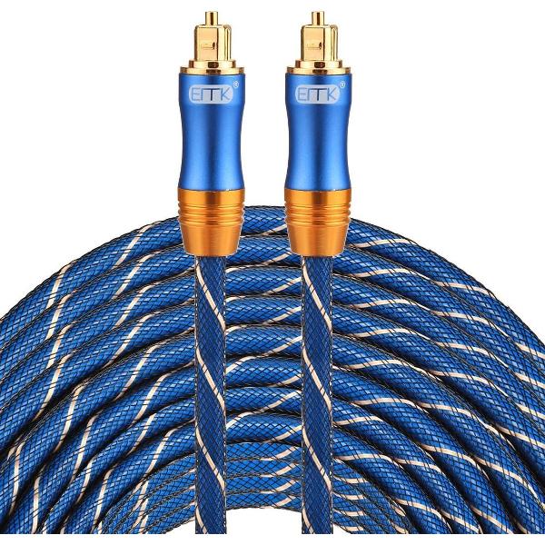 By Qubix Toslink kabel - 30 meter - Blauw - optical cable audio - audio male to male - BLUE edition - Zeer stevige optische kabel!