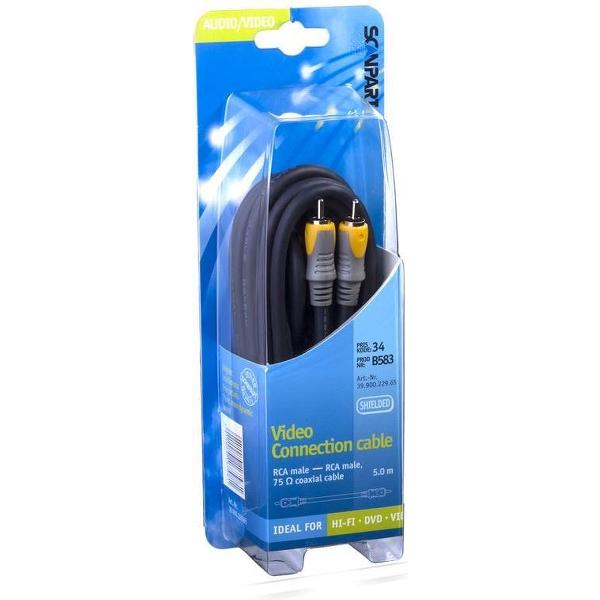 Bandridge RCA 5m audio kabel Zwart, Rood, Wit