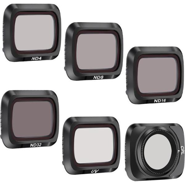 STARTRC 1107615 6 STUKS ND4 / ND8 / ND16 / ND32 / MCUV / CPL Drone-lensfilter voor DJI Mavic Air 2 (zwart)