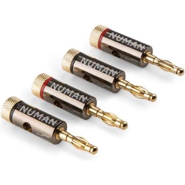 NUMAN Banana Plug Premium Bananenstekker 24k verguld 4 mm²