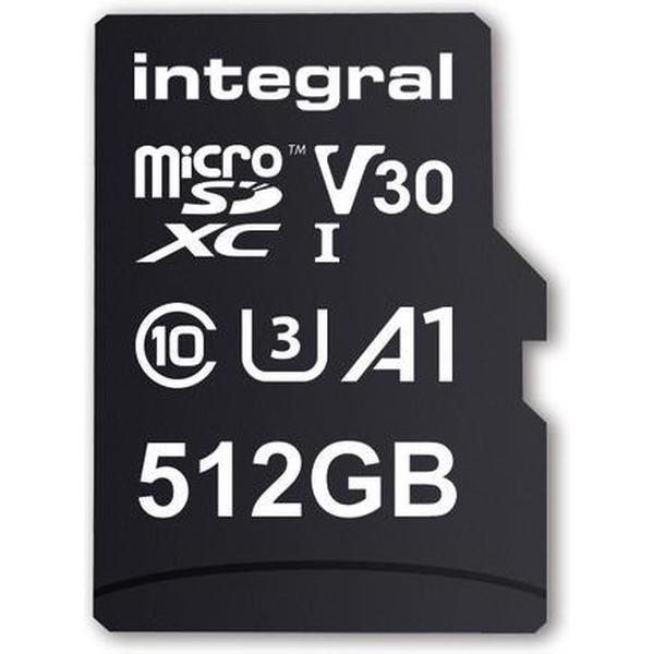 Integral Micro SD Geheugenkaart 512GB - Klasse 10 - Zwart