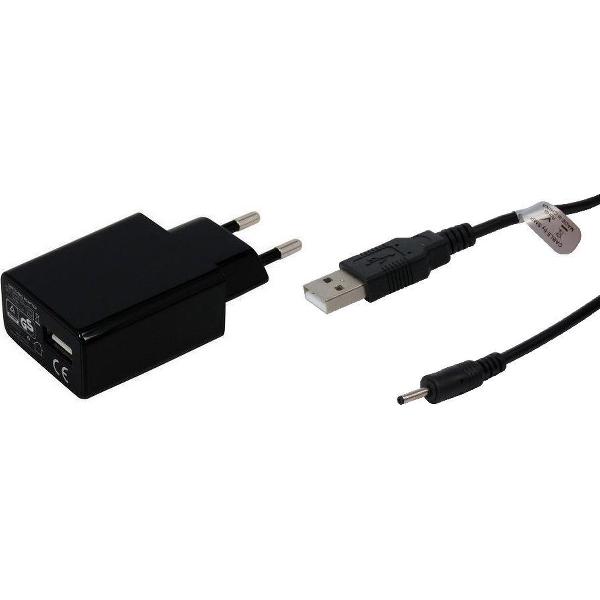 2A lader TUV gekeurd 1 m Oplaadkabel en oplader adapter met stekker. Past ook op MPman MPQC1004, MPQC804, MPQC974, MPQC994ips, QC1114ips, MID102C, MID103C, MID104C