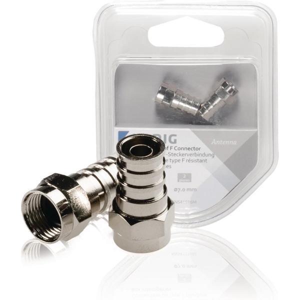 F-Connector Weatherproof 7.0 mm Male Metal Silver
