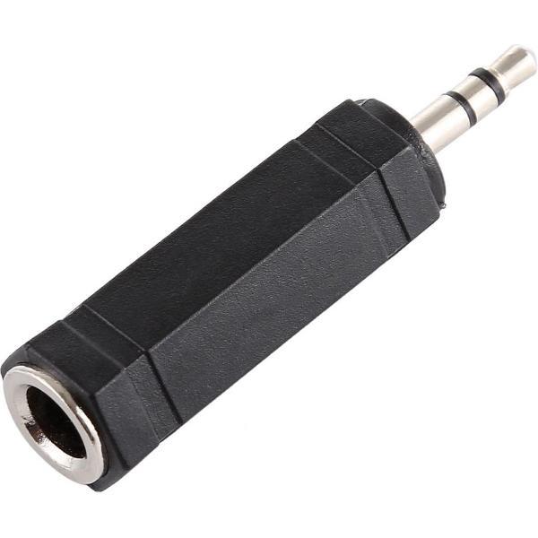 3.5mm plug naar 6.35mm stereo jack adapter socket adapter (zwart)
