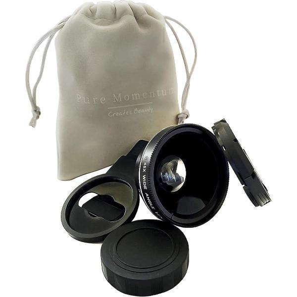 Pure Momentum fish eye lens iPhone met opbergzakje – Macro lens smartphone met stevige clip – 2 in 1 set – Zwart