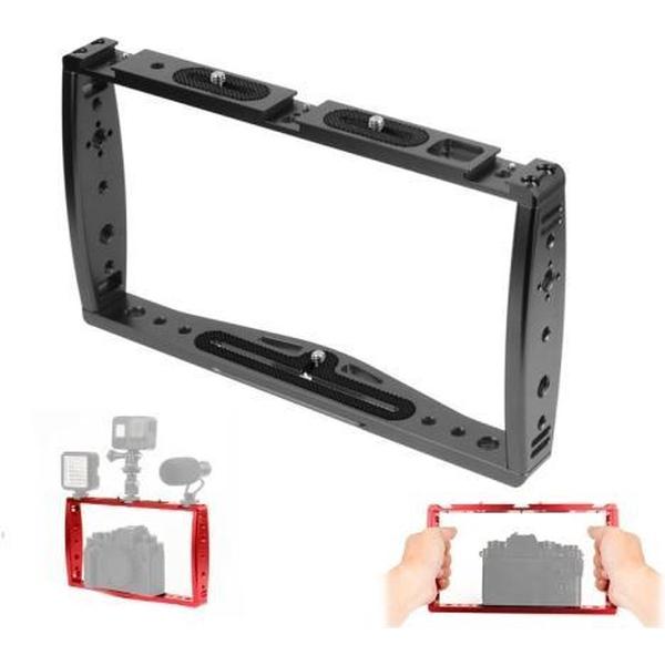 Duiken Dual Handheld Grip Beugel Stabilizer Extension Phone Clamp Camera Rig Cage Onderwater Case voor GoPro HERO9 /8 /7, Kleur: Zwart