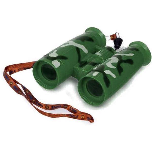 Kinder speelgoed verrekijker groen voor peuters 11 cm - Safari verkennen - Ontdekkingsreis - Verrekijkers voor kinderen