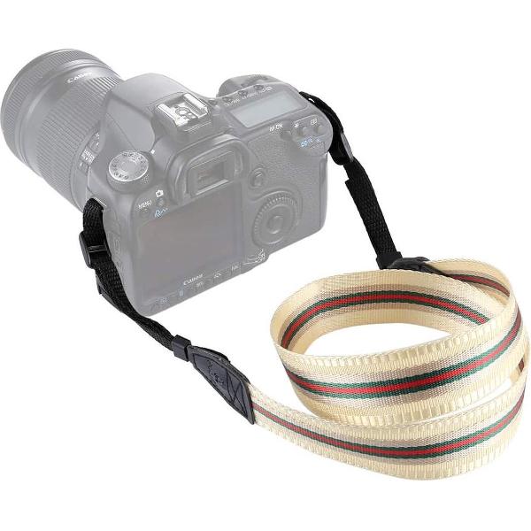 PULUZ Streepstijl Serie Schouderriem Camerariem voor SLR / DSLR-camera's (Beige)